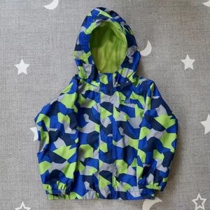 The North Face Boy Blue/green Pattern Hyvent Windbreaker Jacket Size 3T